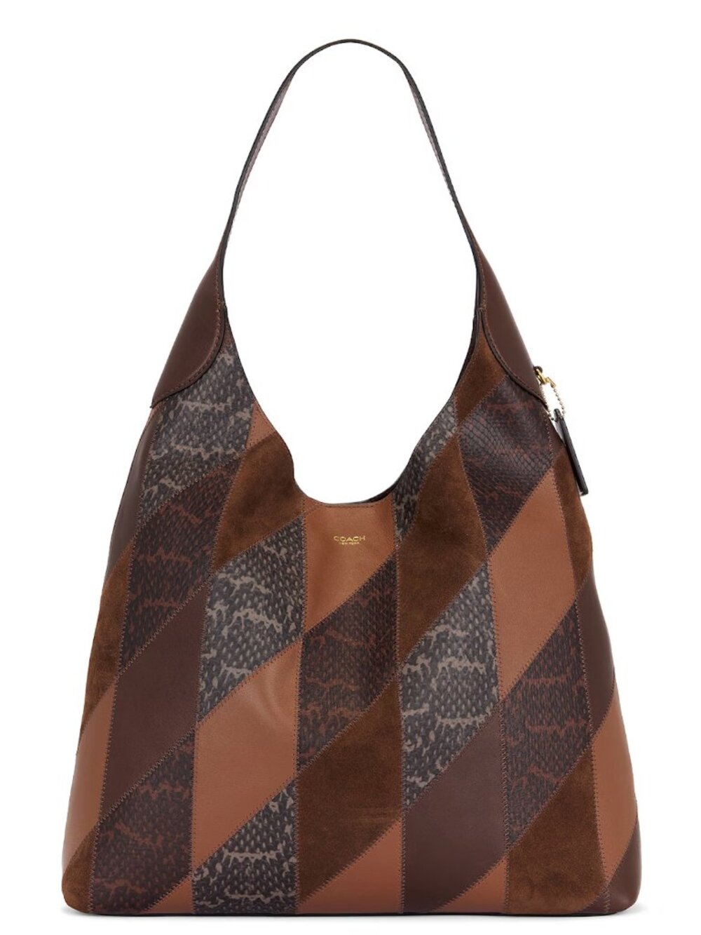 Patchwork Brooklyn 39 Shoulder Bag Bag | Brown Diagonal Snakeskin | NWT |